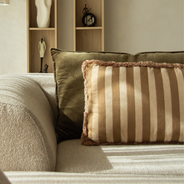 Kotabo sierkussenset Loua – Set van 2 kussens – Olive & Bold beige