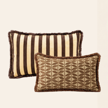 Set di cuscini decorativi Kotabo Mona – Set da 2 cuscini – Chocolate Chic & Bold Beige