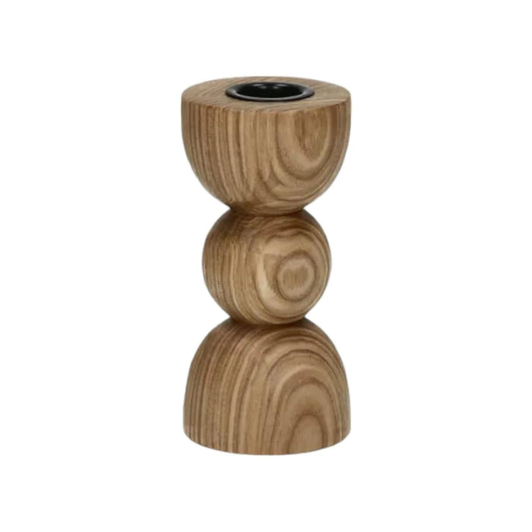 Wooden candlestick organic shape Florence 6x12 cm - Per piece