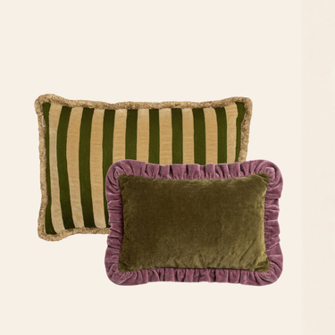 PRE-ORDER Kotabo sierkussenset Vesper – Set van 2 kussens – Olive Oasis & Plum Powder