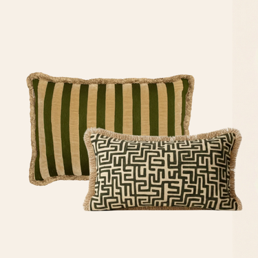 Kotabo sierkussenset Kenzie – Set van 2 kussens – Olive Oasis