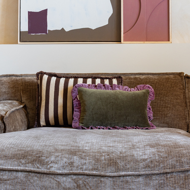 Set di cuscini decorativi Kotabo Nikki – Set da 2 cuscini – Chocolate Chic, Olive Oasis & Plum Powder