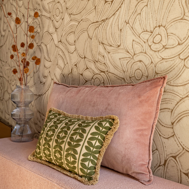 Kotabo Bella Cushion Set – Set of 2 Cushions – Pretty in Pink &amp; Olive Oasis