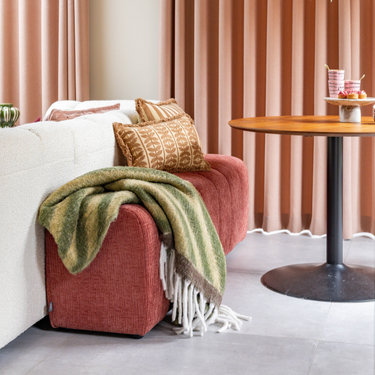 Kotabo gestreept plaid met franjes – 130 x 170 cm – Olive Oasis