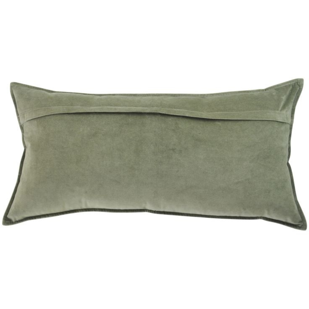 XL decorative cushion green velvet - 40x80 cm