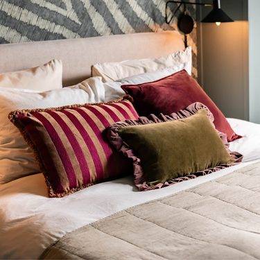 Kotabo sierkussenset Liva – Set van 3 kussens – Blushed Berry, Magical Mauve, Plum Powder & Olive Oasis