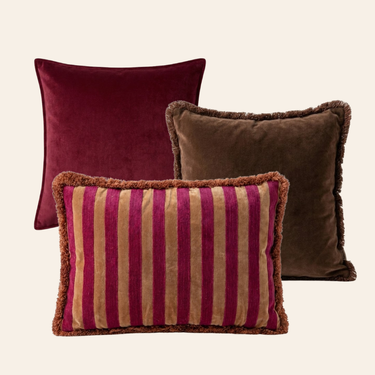 Kotabo sierkussenset Maya – Set van 3 kussens – Blushed Berry, Chocolate Chic & Magical Mauve