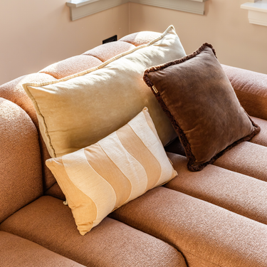 Kotabo Dekokissen, einfarbig braun mit Fransen – 45 x 45 cm – Chocolate Chic