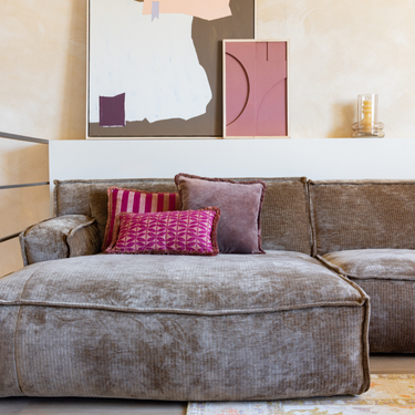 Set di cuscini decorativi Kotabo Minre – Set da 3 cuscini – Chocolate Chic & Blushed Berry