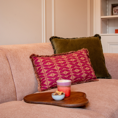 Kotabo sierkussenset Soof – Set van 2 kussens – Olive Oasis & Blushed Berry