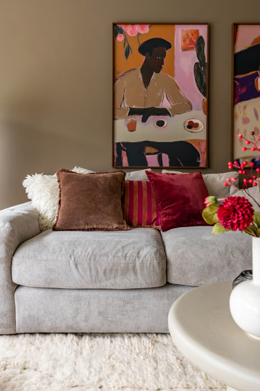 Kotabo Dekokissen, einfarbig braun mit Fransen – 45 x 45 cm – Chocolate Chic