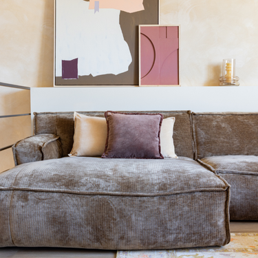 Kotabo sierkussenset Florica – Set van 2 kussens – Butter Beige & Chocolate Chic