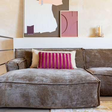 Kotabo Bodine Dekokissen-Set – 2 Kissen – Butterbeige &amp; Blushed Berry