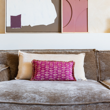 Kotabo sierkussenset Karlie – Set van 2 kussens – Butter Beige & Blushed Berry