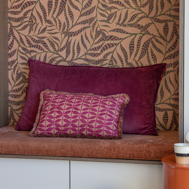 Kotabo sierkussenset Karlie – Set van 2 kussens – Butter Beige & Blushed Berry