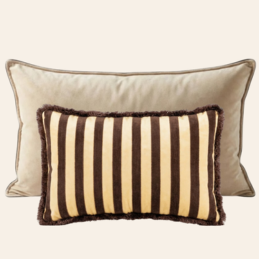 Kotabo sierkussenset Abely – Set van 2 kussens – Butter Beige & Chocolate Chic