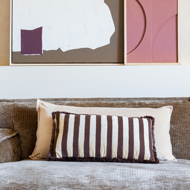 Kotabo sierkussenset Abely – Set van 2 kussens – Butter Beige & Chocolate Chic