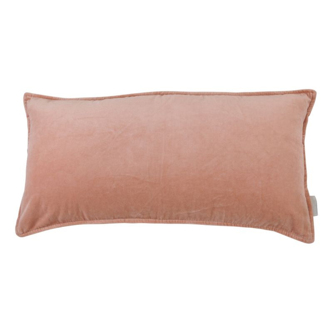 XL decorative cushion pink velvet - 40x80 cm