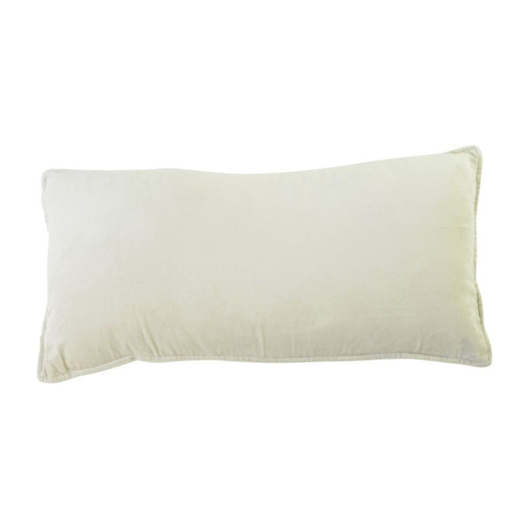 XL decorative cushion white velvet - 40x80 cm