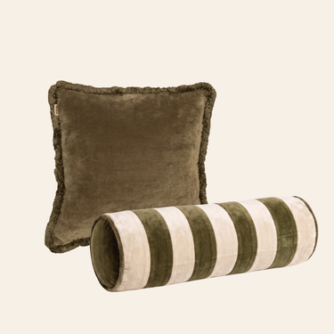 Kotabo sierkussenset Clara – Set van 2 kussens – Olive Oasis & Butter Beige