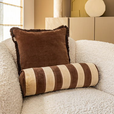 Kotabo sierkussenset Delilah – Set van 2 kussens – Chocolate Chic & Butter Beige