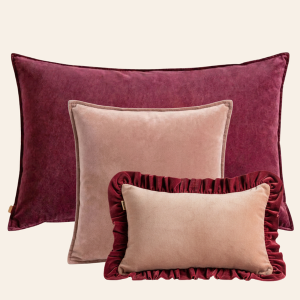 Set di cuscini decorativi Kotabo Georgia – Set di 3 cuscini – Magical Mauve & Pretty in Pink