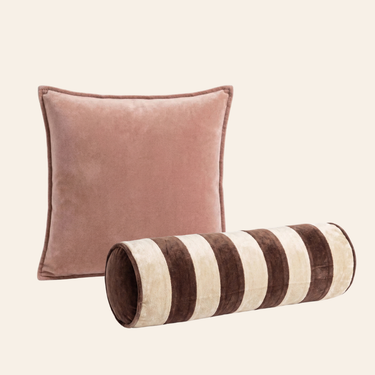 Kotabo sierkussenset Harvey – Set van 2 kussens – Pretty in Pink, Chocolate Chic & Butter Beige