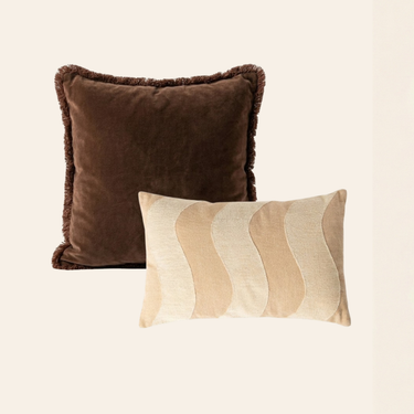 Kotabo sierkussenset Kristine – Set van 2 kussens – Chocolate Chic & Bold Beige