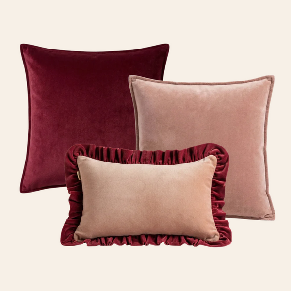 Set di cuscini decorativi Kotabo Lissi – Set di 3 cuscini – Magical Mauve & Pretty in Pink