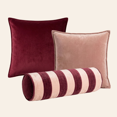Kotabo sierkussenset Lola-Belle – Set van 3 kussens – Magical Mauve & Pretty in Pink