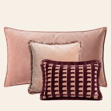 Kotabo sierkussenset Lola-June – Set van 3 kussens – Pretty in Pink & Magical Mauve