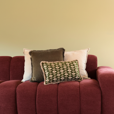 Kotabo sierkussenset Mia – Set van 3 kussens – Butter Beige & Olive Oasis