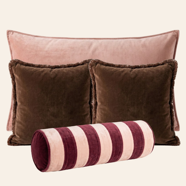 Kotabo sierkussenset Noa-Lizzy – Set van 4 kussens – Pretty in Pink, Magical Mauve & Chocolate Chic
