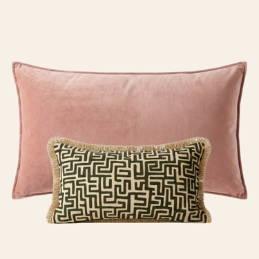 Kotabo sierkussenset Amé – Set van 2 kussens – Pretty in Pink & Olive Oasis