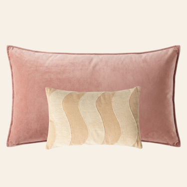 Kotabo Billie Dekokissen-Set – 2 Kissen – Rosa &amp; Beige