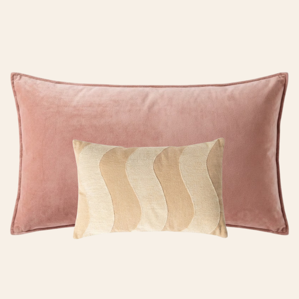 Set di cuscini decorativi Kotabo Billie – Set da 2 cuscini – Rosa & Beige