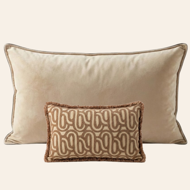 Kotabo Dekokissen-Set Cato – 2 Kissen – Butterbeige &amp; Kräftiges Beige