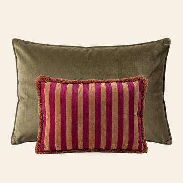 Kotabo Eliza Dekokissen-Set – 2 Kissen – Olive Oasis &amp; Blushed Berry