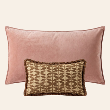 Kotabo decorative cushion set Elle – Set of 2 cushions – Pretty in Pink &amp; Bold Beige