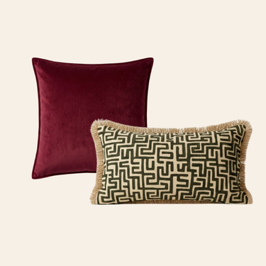 Kotabo Fenna Dekokissen-Set – 2 Kissen – Magische Mauve- und Oliv-Oase