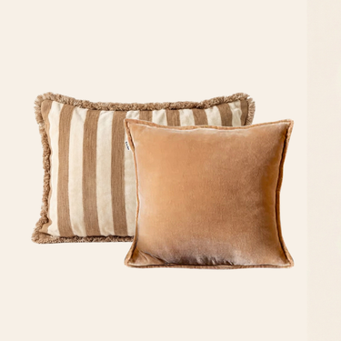 Kotabo Jula Dekokissen-Set – 2 Kissen – Karamell &amp; Kräftiges Beige