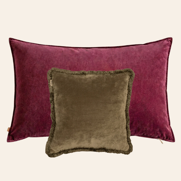 Kotabo Juna Decorative Cushion Set – Set of 2 Cushions – Magical Mauve &amp; Olive Oasis