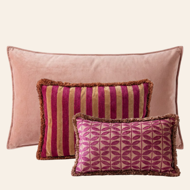 Kotabo Dekokissen-Set – 3 Kissen – Rosa &amp; Beerenrot