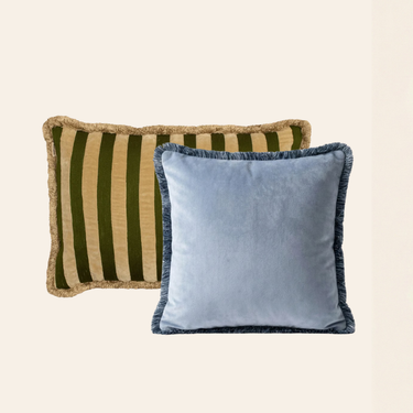 Kotabo sierkussenset Lottie – Set van 2 kussens – Olive Oasis & Burly Blue