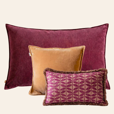 Kotabo Lotta Decorative Cushion Set – Set of 3 Cushions – Magical Mauve, Caramel Crunch &amp; Blushed Berry