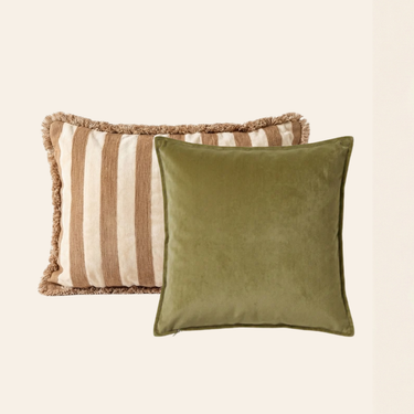 Kotabo Luna Dekokissen-Set – 2 Kissen – Beige &amp; Pistazie