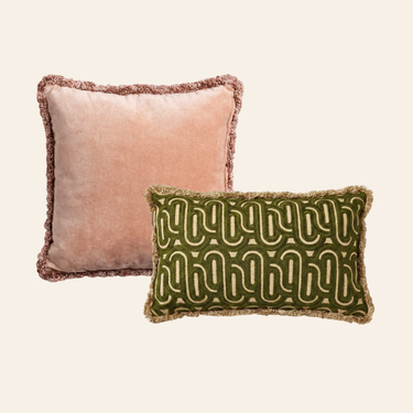 Kotabo Maud Dekokissen-Set – 2er-Set Kissen – „Pink &amp; Olive“