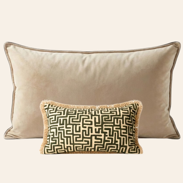 Kotabo Dekokissen-Set Millie – 2 Kissen – Olivgrün &amp; Butterbeige