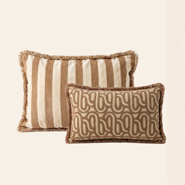 Kotabo Nori Dekokissen-Set – 2 Kissen – Kräftiges Beige