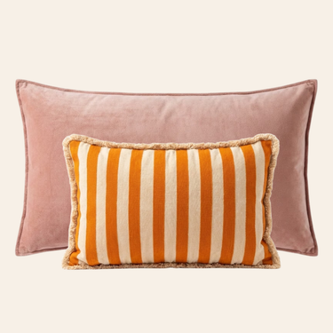 Kotabo Sienna Decorative Cushion Set – Set of 2 Cushions – Pretty in Pink &amp; Oatmeal Orange